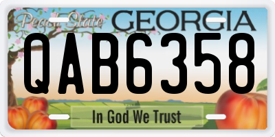 GA license plate QAB6358