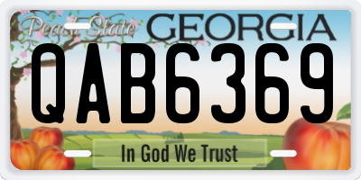 GA license plate QAB6369