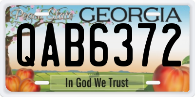 GA license plate QAB6372