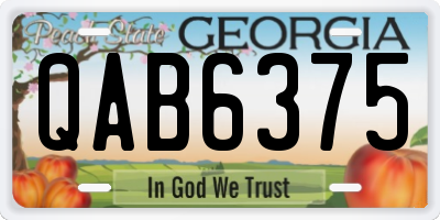 GA license plate QAB6375