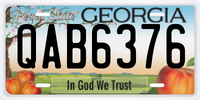 GA license plate QAB6376