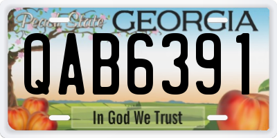 GA license plate QAB6391