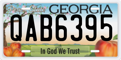 GA license plate QAB6395