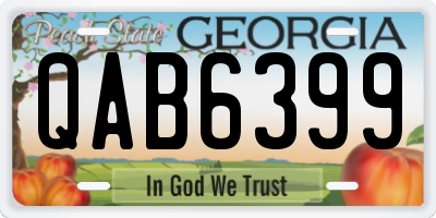 GA license plate QAB6399