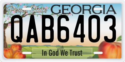 GA license plate QAB6403
