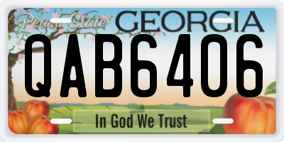 GA license plate QAB6406