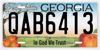 GA license plate QAB6413