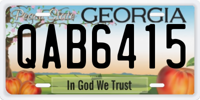 GA license plate QAB6415
