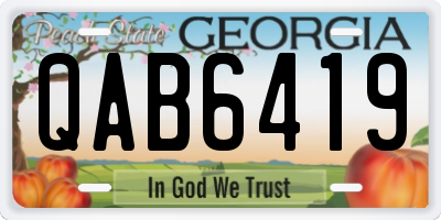 GA license plate QAB6419