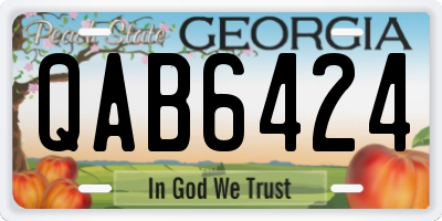 GA license plate QAB6424