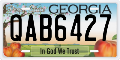 GA license plate QAB6427