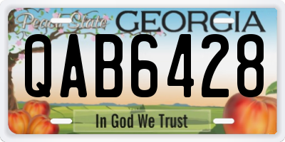 GA license plate QAB6428