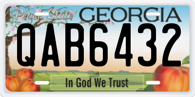 GA license plate QAB6432