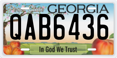 GA license plate QAB6436