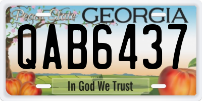 GA license plate QAB6437