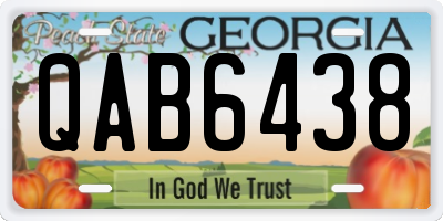 GA license plate QAB6438