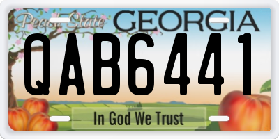GA license plate QAB6441