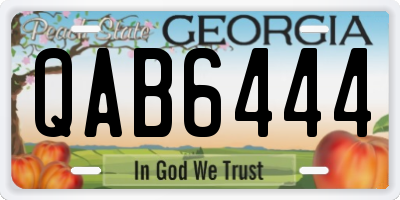 GA license plate QAB6444