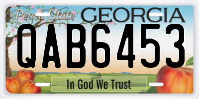 GA license plate QAB6453