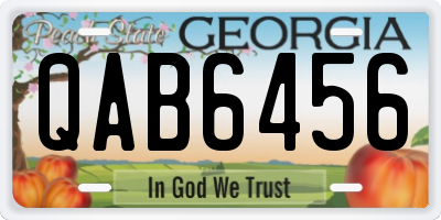GA license plate QAB6456