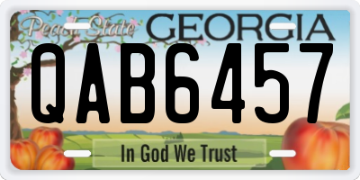 GA license plate QAB6457