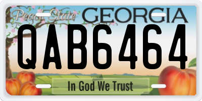 GA license plate QAB6464