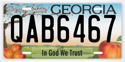 GA license plate QAB6467