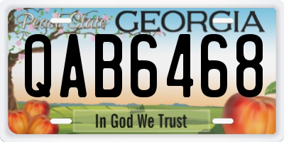 GA license plate QAB6468