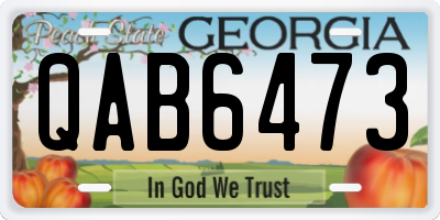 GA license plate QAB6473