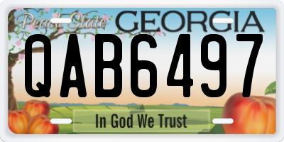 GA license plate QAB6497