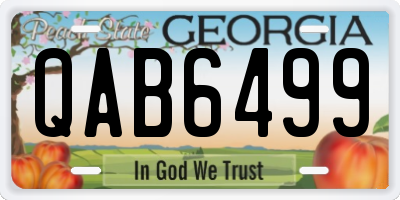GA license plate QAB6499