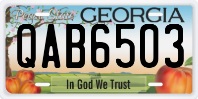 GA license plate QAB6503