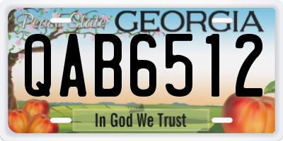 GA license plate QAB6512