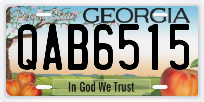 GA license plate QAB6515