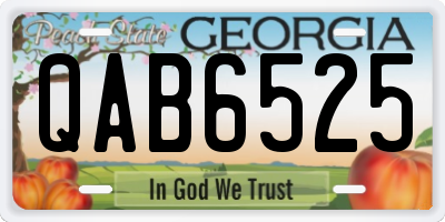 GA license plate QAB6525