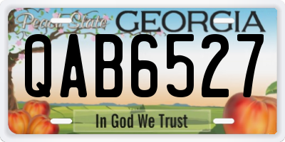 GA license plate QAB6527