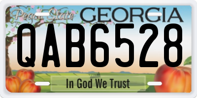 GA license plate QAB6528