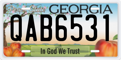 GA license plate QAB6531