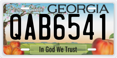 GA license plate QAB6541