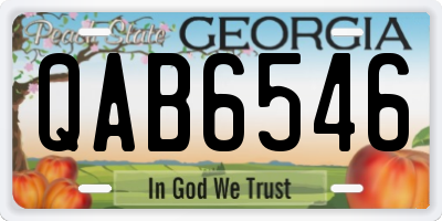 GA license plate QAB6546