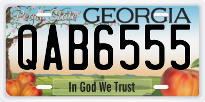 GA license plate QAB6555