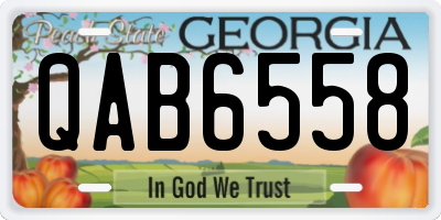 GA license plate QAB6558