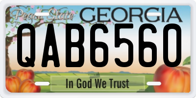 GA license plate QAB6560