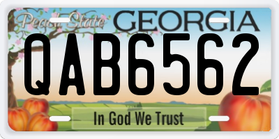 GA license plate QAB6562