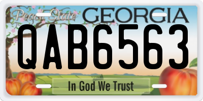GA license plate QAB6563