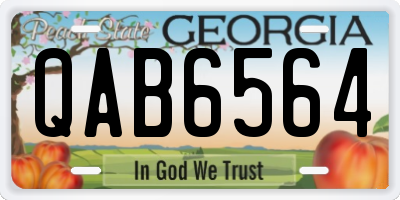 GA license plate QAB6564