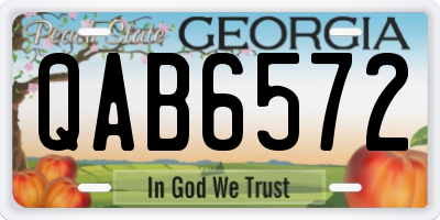 GA license plate QAB6572