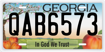 GA license plate QAB6573