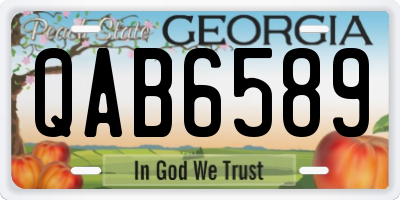 GA license plate QAB6589