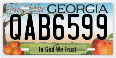 GA license plate QAB6599